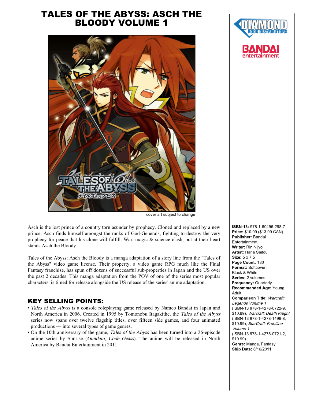 Tales of the Abyss: Asch the Bloody Volume 1