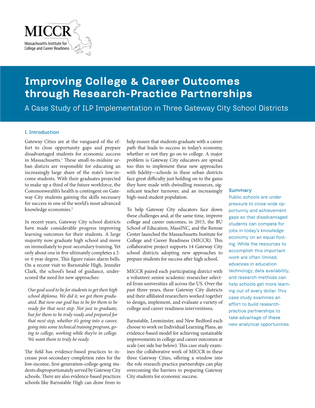 Improving College & Career Outcomes Through Research