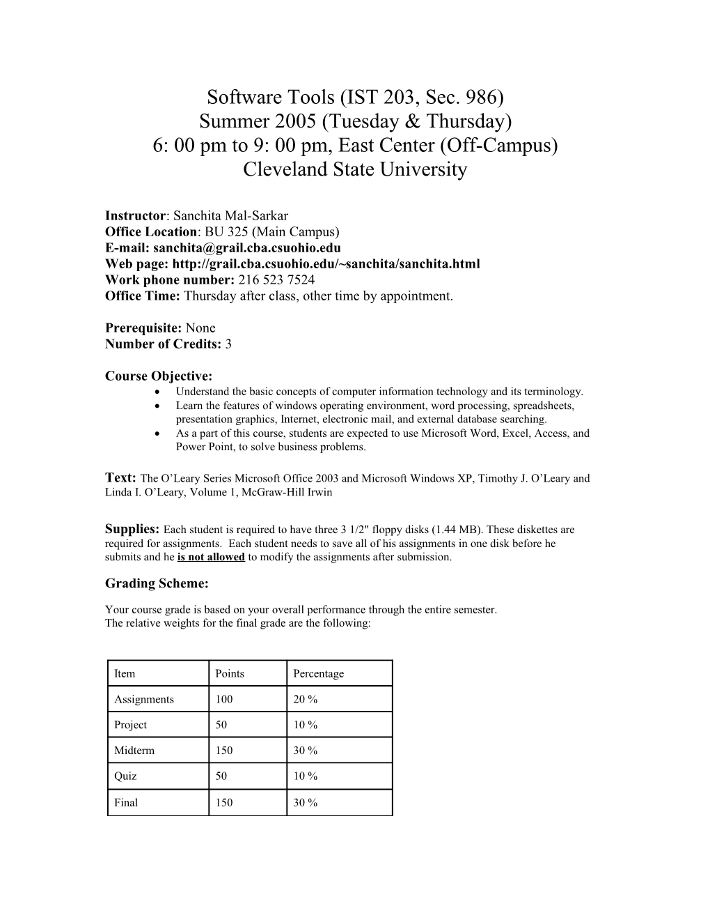 IST 203 Information and Computer Technology