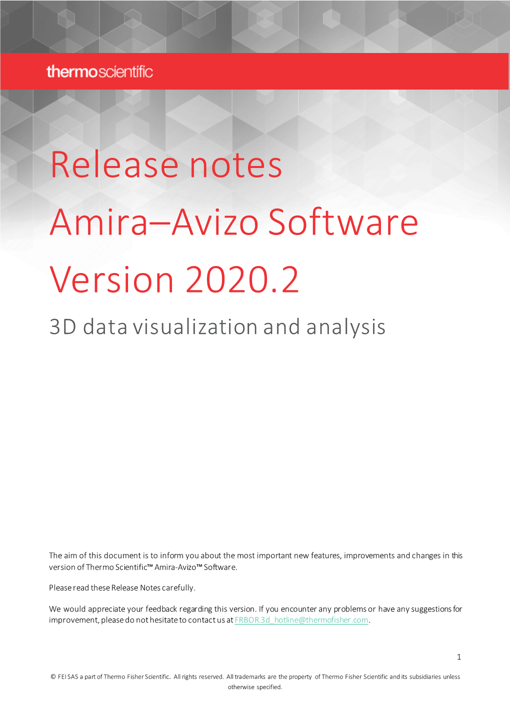 Release Notes Amira–Avizo Software Version 2020.2