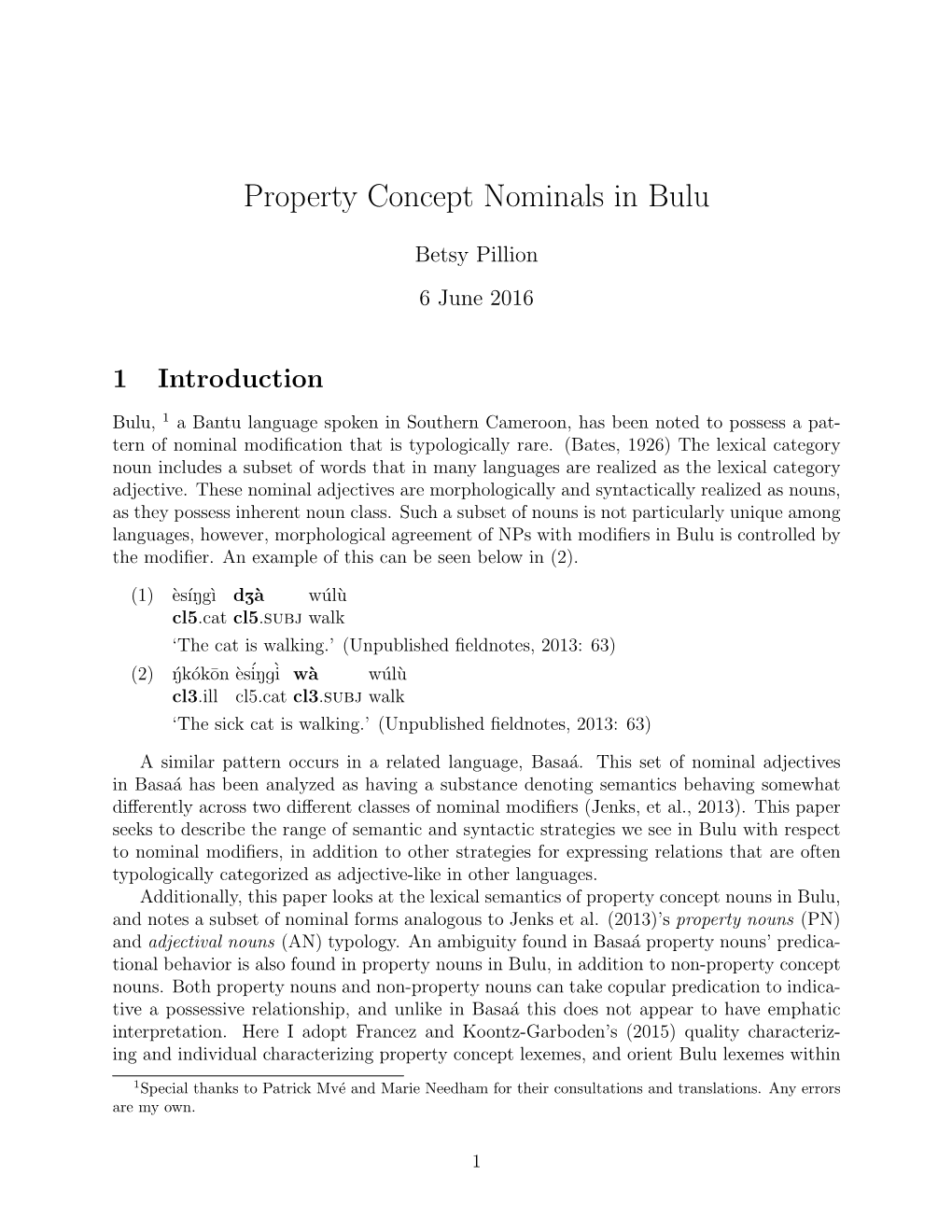 Property Concept Nominals in Bulu