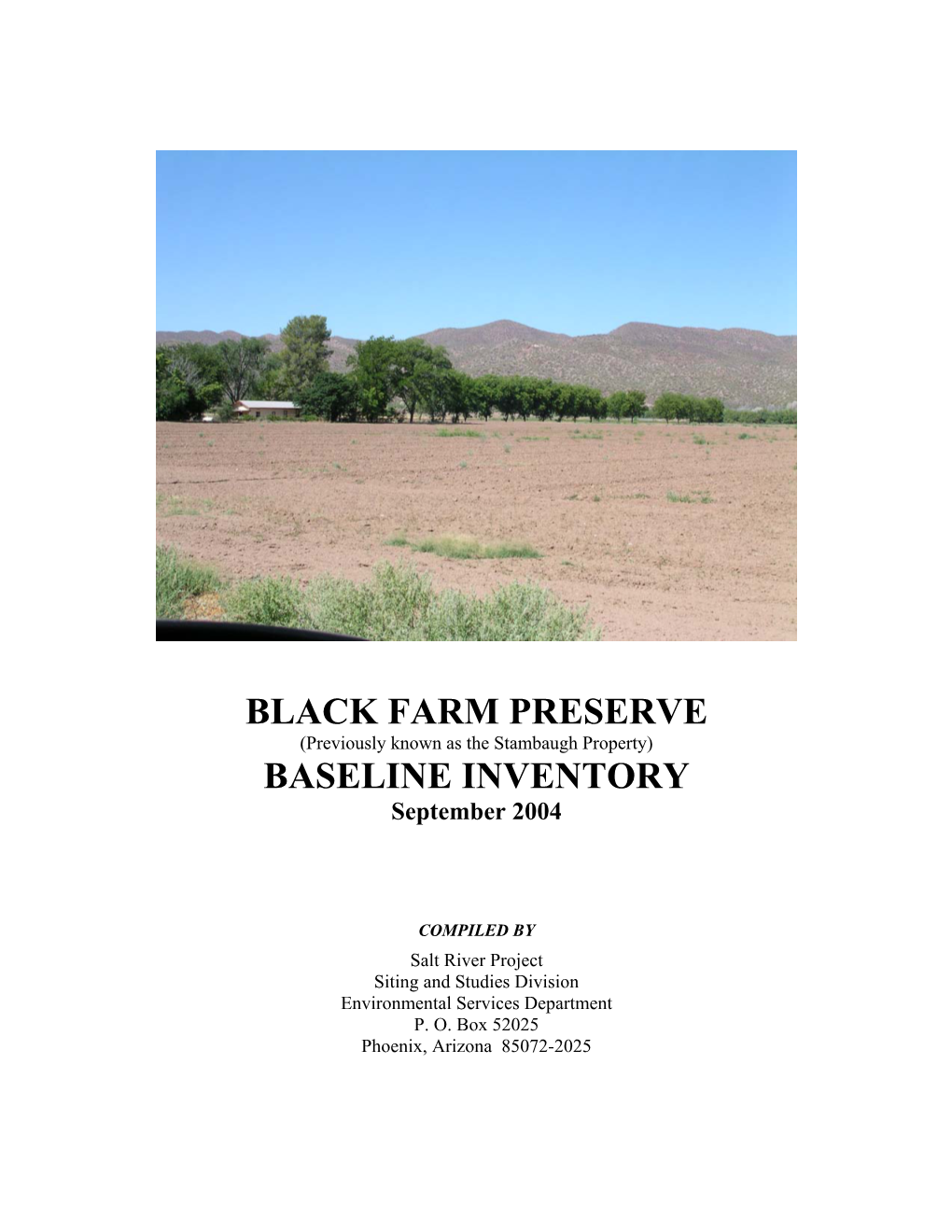 Black Farm Preserve Baseline Inventory