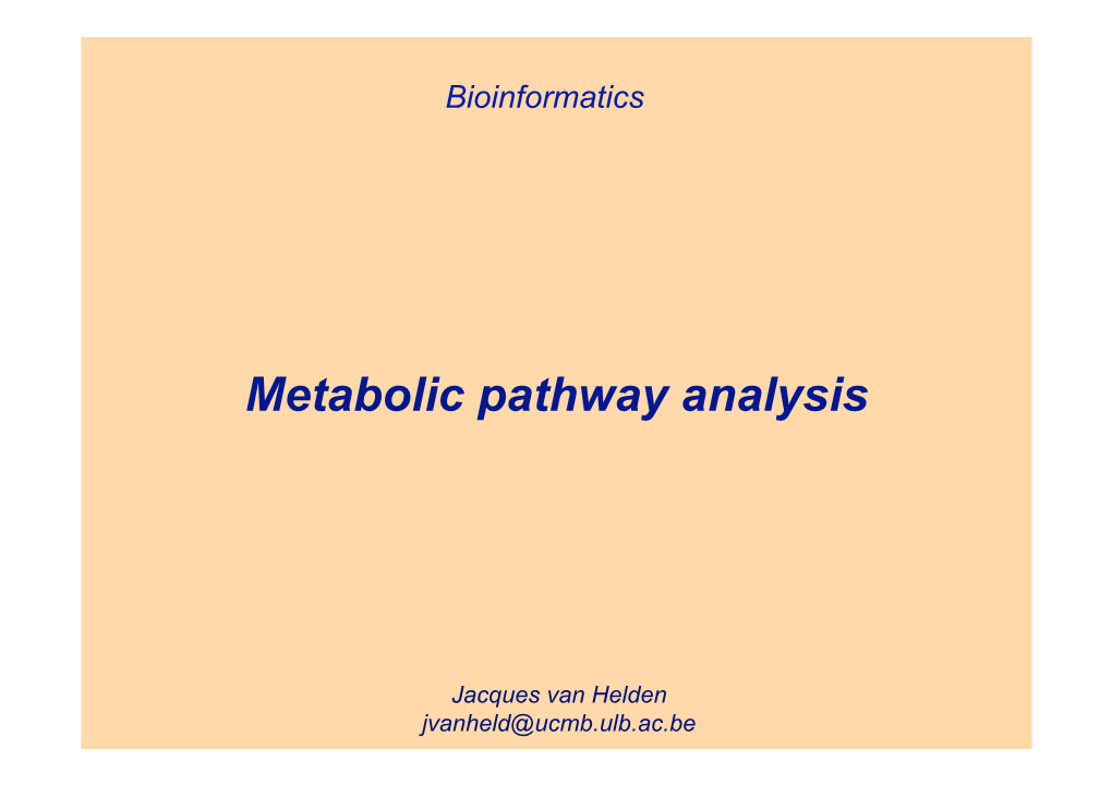 Metabolic Pathway Analysis