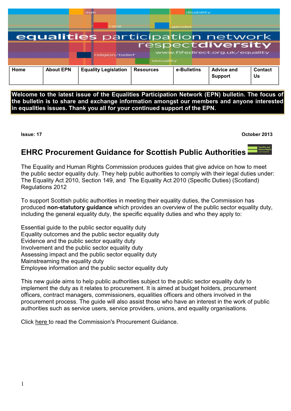 EHRC Procurement Guidance for Scottish Public Authorities