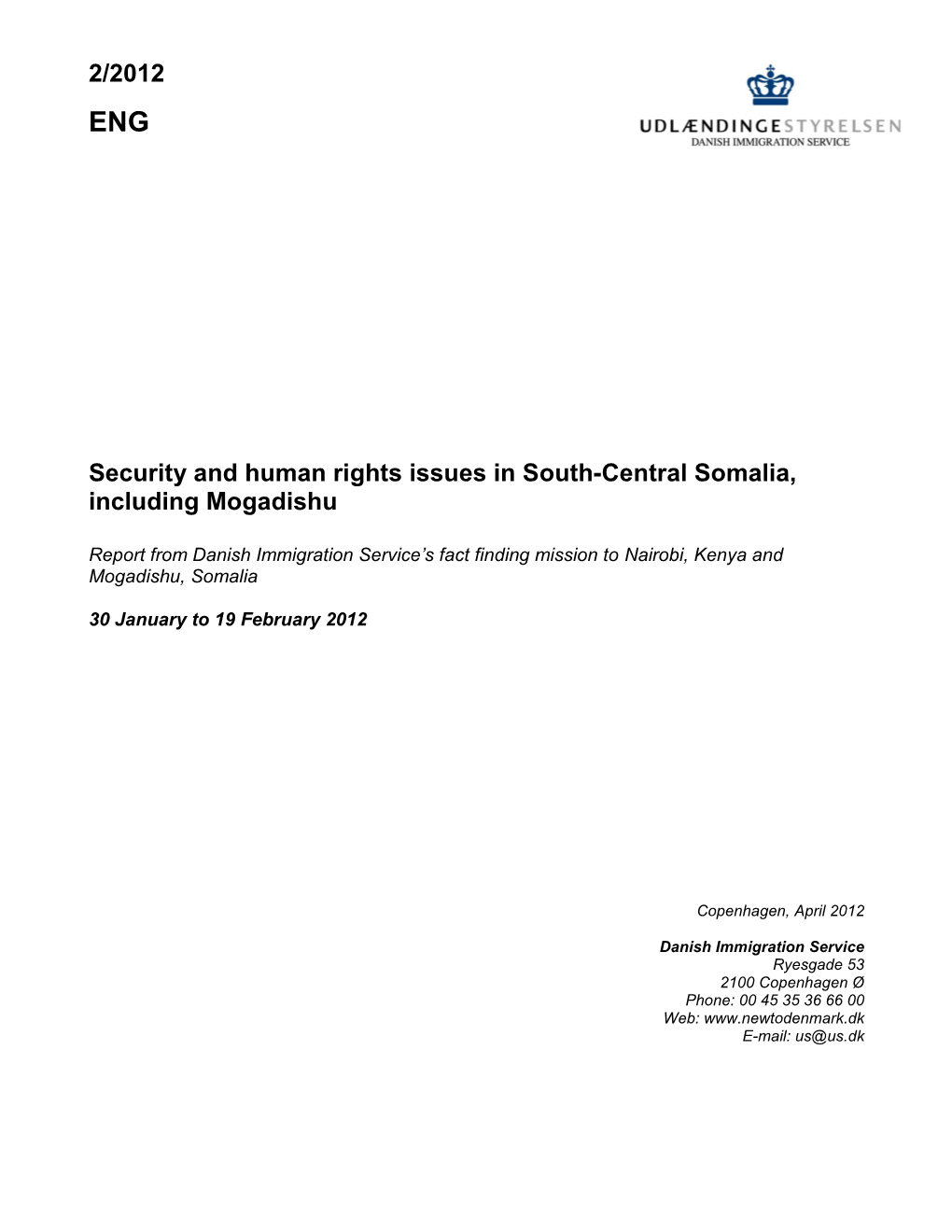 2/2012 Security and Human Rights Issues in South-Central Somalia