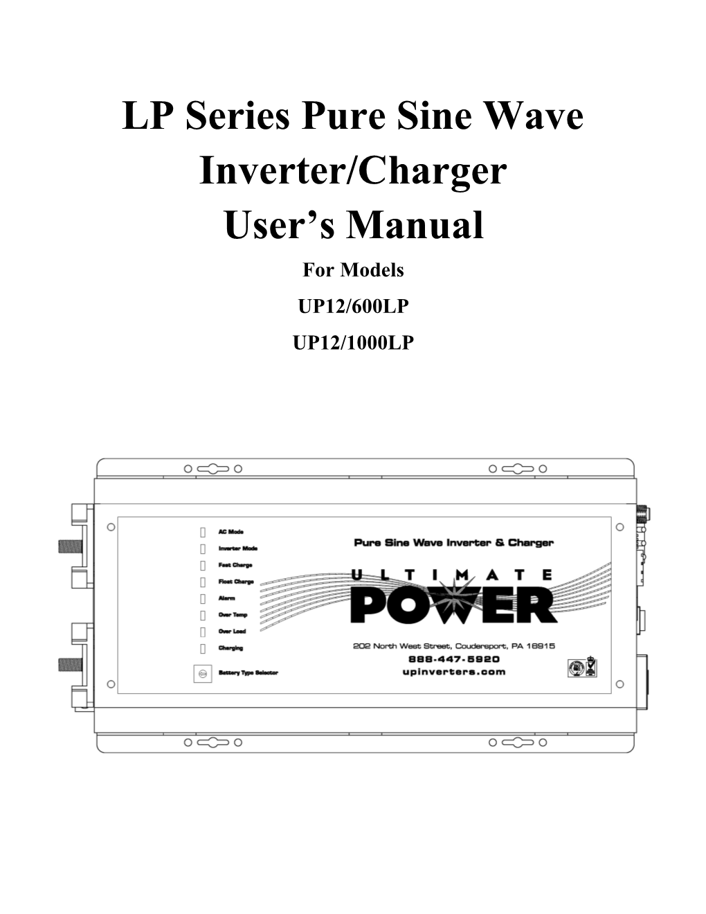 LP Series Pure Sine Wave Inverter/Charger User's Manual