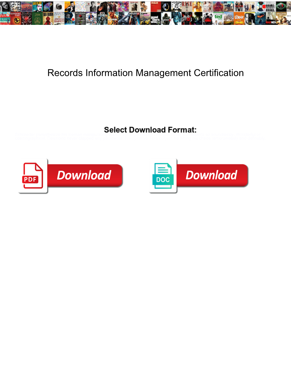 Records Information Management Certification
