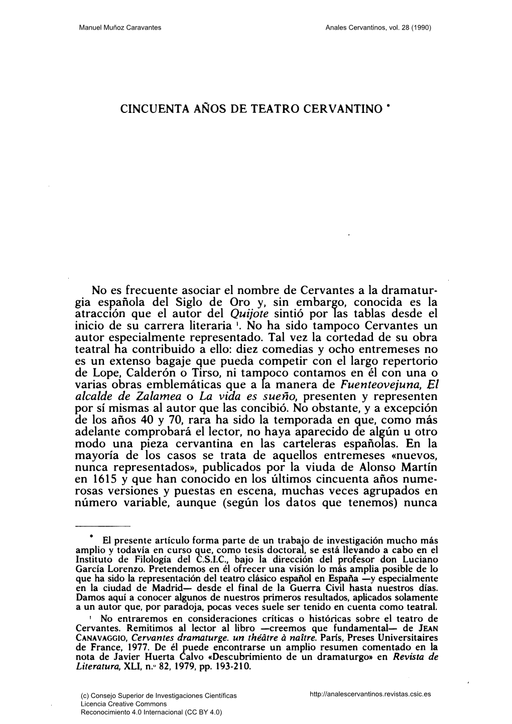 Cincuenta Años De Teatro Cervantino •