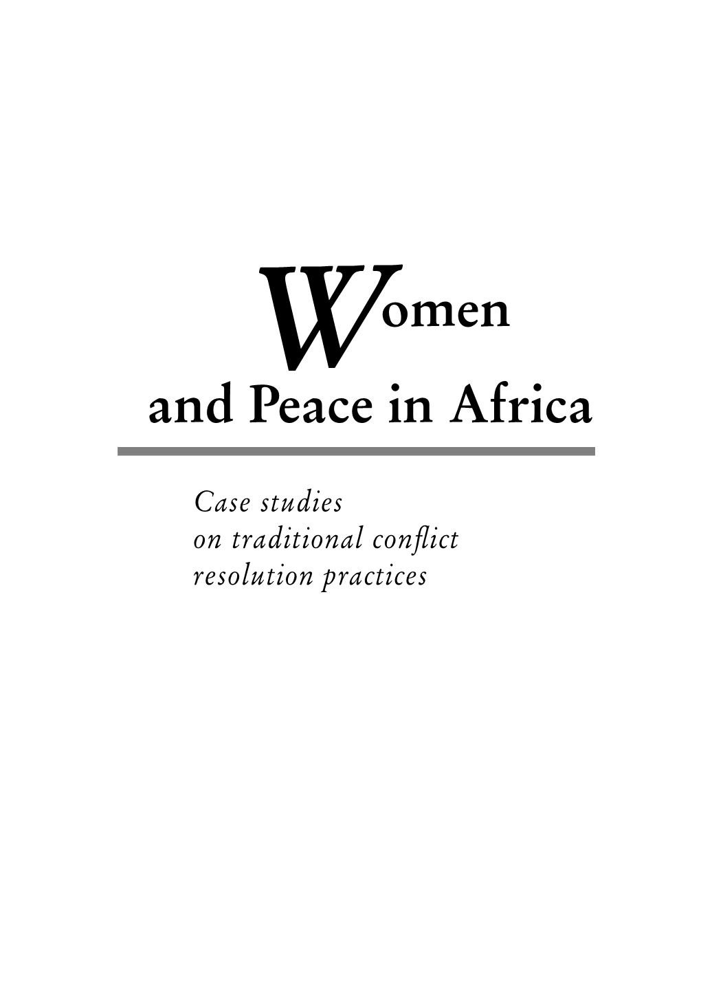 Women and Peace in Africa