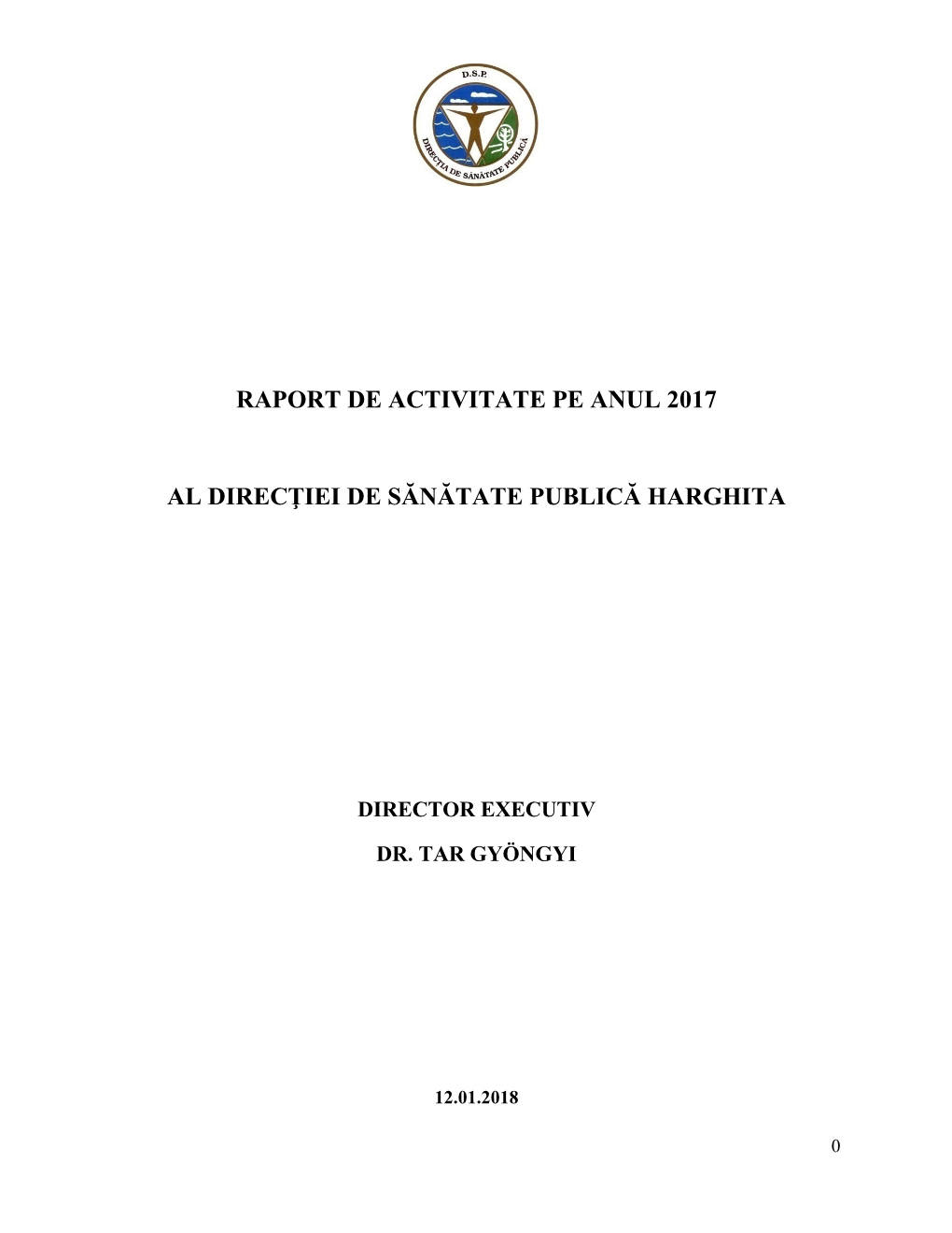 Raport De Activitate Pe Anul 2017 Al Direcţiei De Sănătate Publică