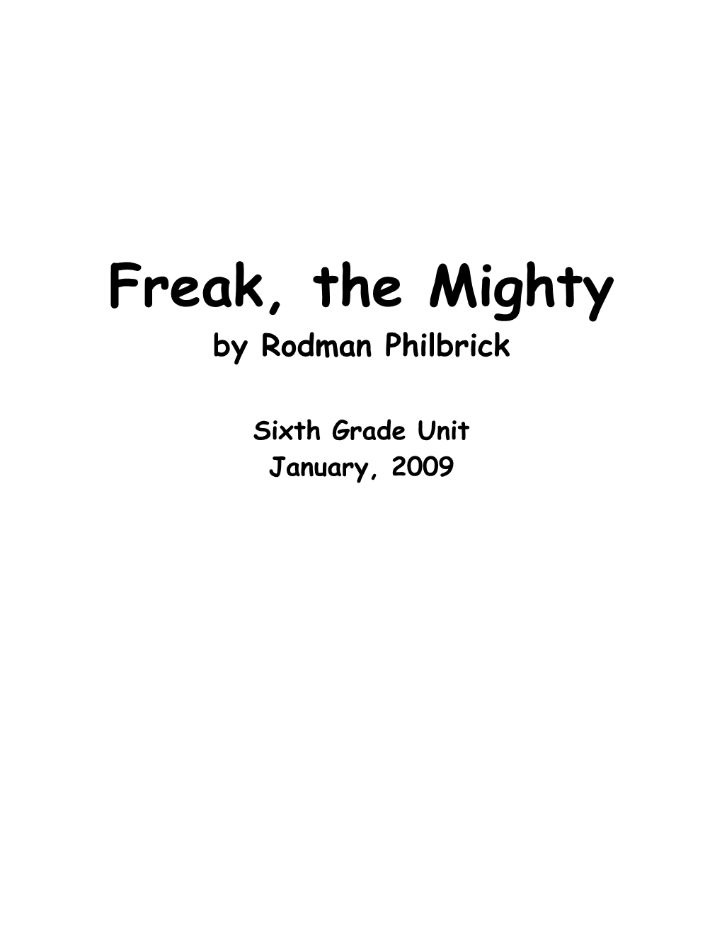 Freak, the Mighty s1