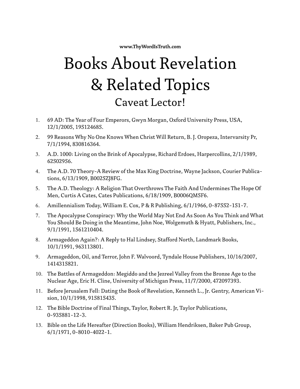 Books on Revelation