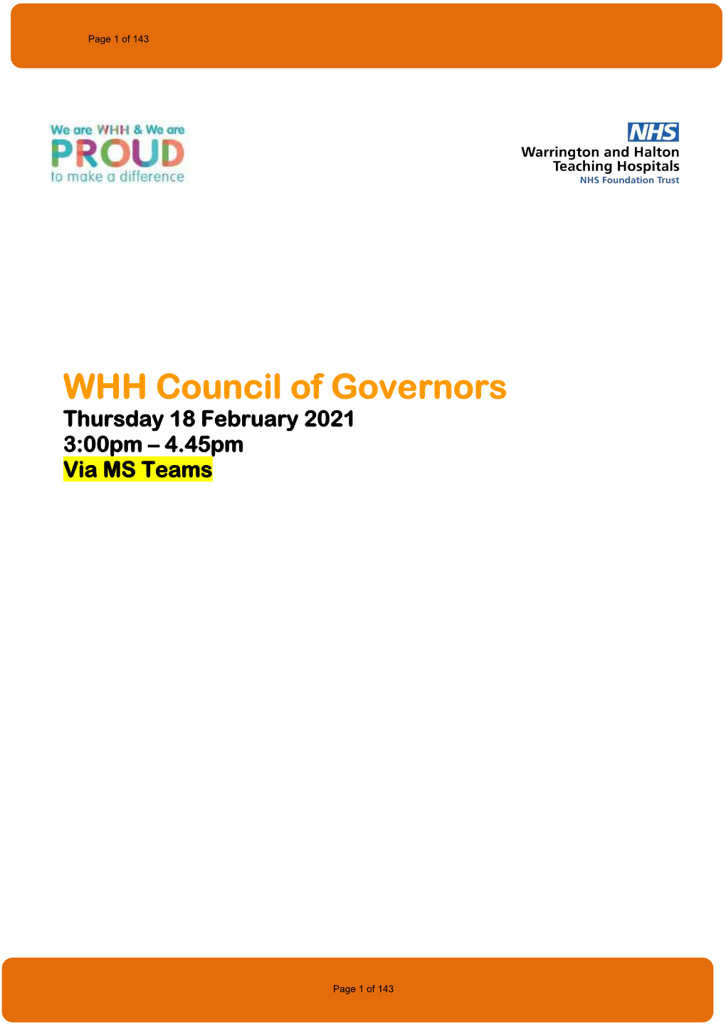 WHH Council of Governors