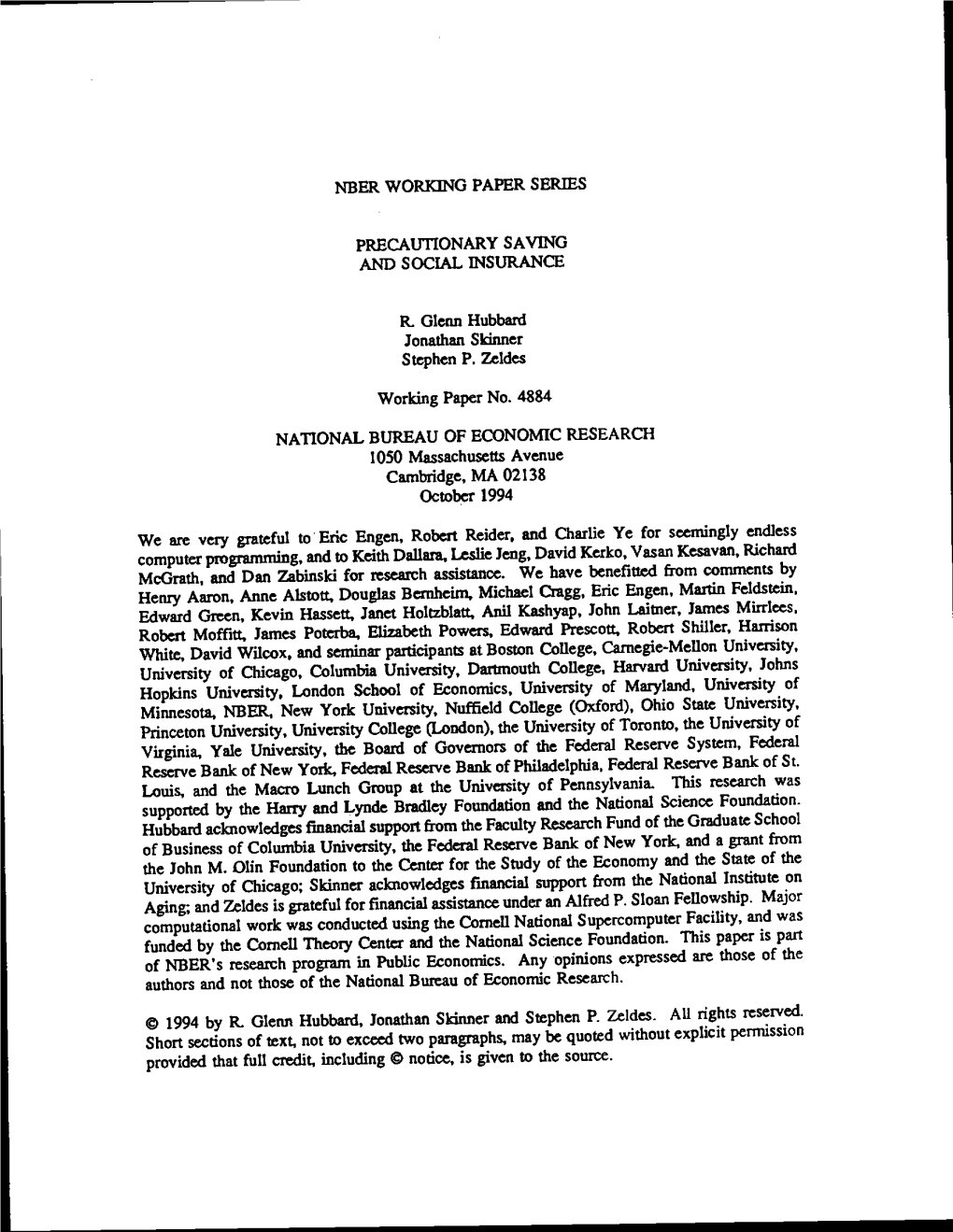 We Are Very Grateful to Eric Engen. Robert Reider, and Charlieye for Seemingly Endless Computer Programming, and to Keith Daliara,Leslie Jeng