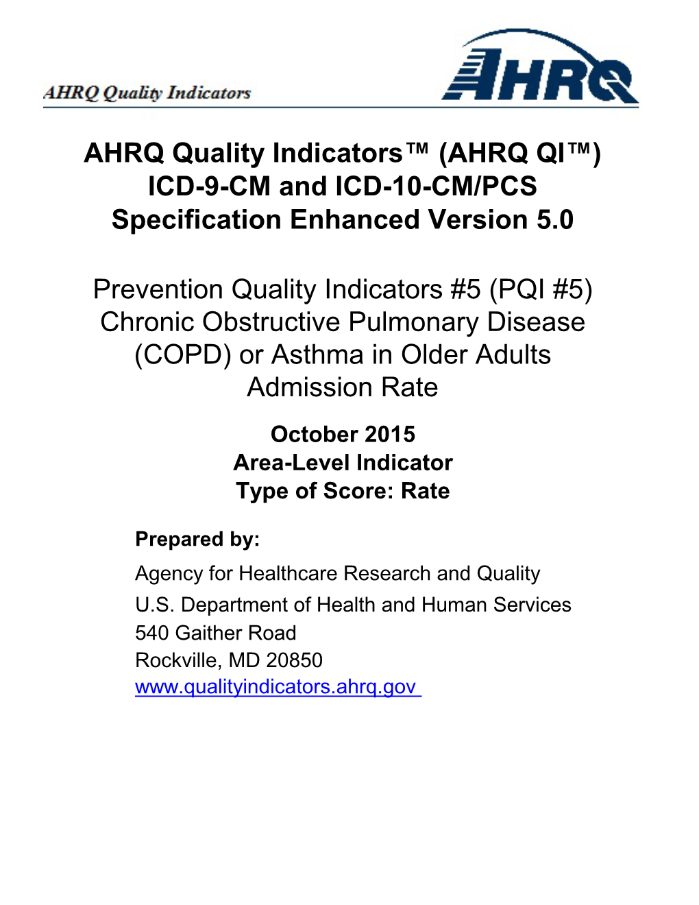 PQI 05 Chronic Obstructive Pulmonary Disease (COPD)