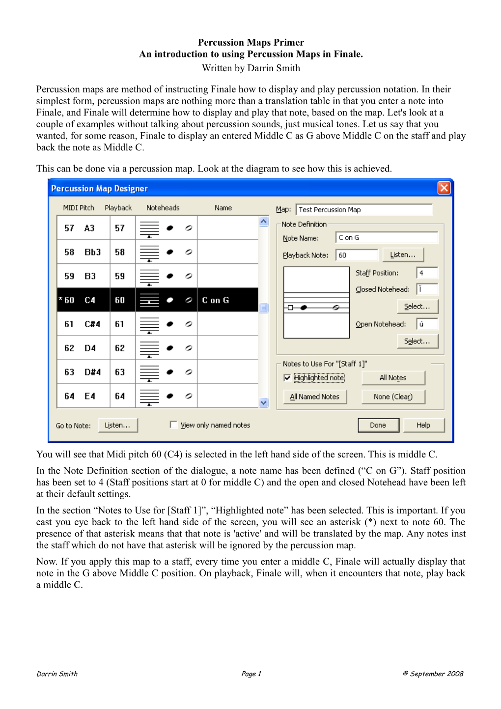 Percussion Maps Primer an Introduction to Using Percussion Maps in Finale