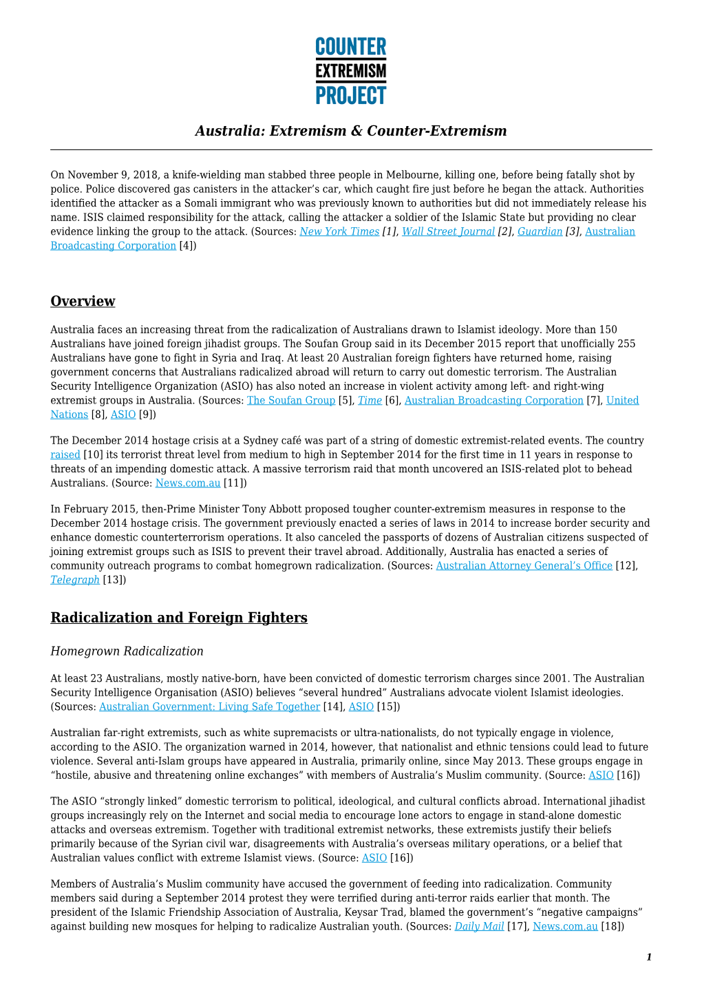 Extremism & Counter-Extremism Overview Radicalization And