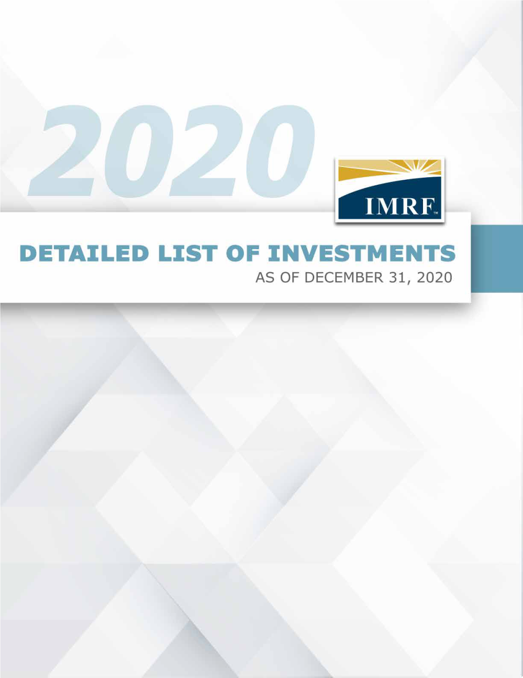 2020 Detailed List of Investments