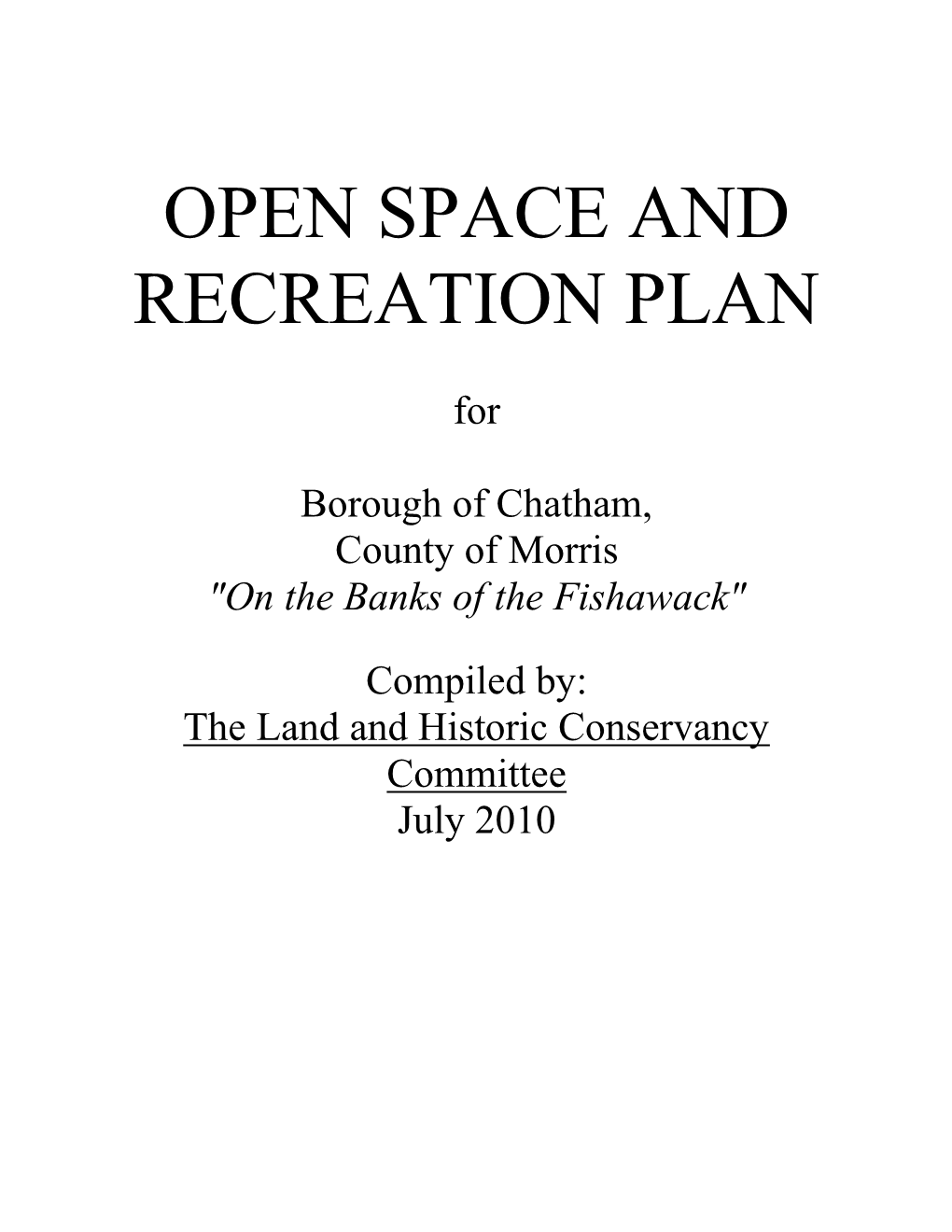 Open Space and Recreation Plan