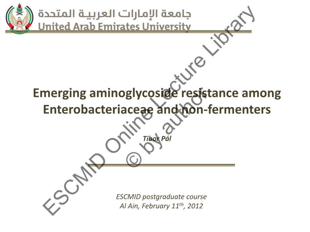 ESCMID Online Lecture Library © by Author