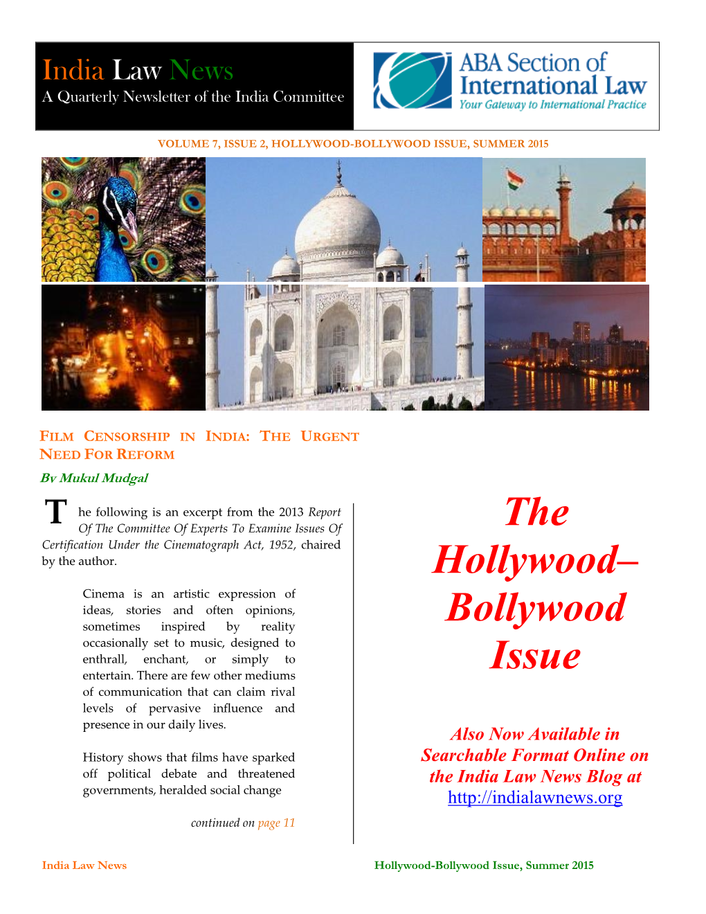 Hollywood-Bollywood Issue, Summer 2015