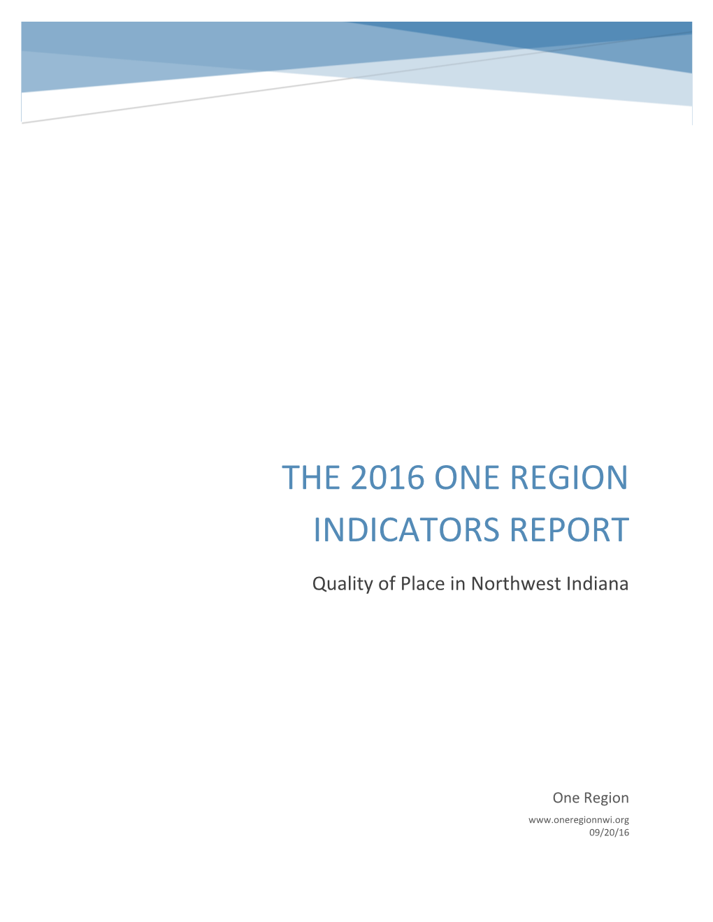 One Region 2016 Indicators Report