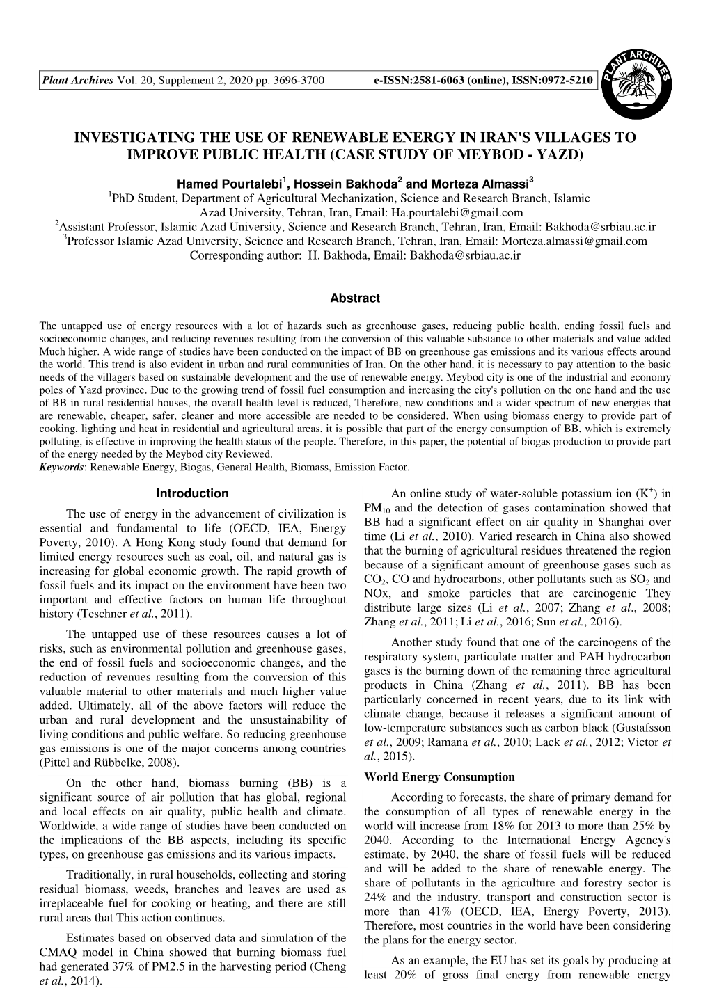 Investigating the Use of Renewable Energy in Iran's Villages to Improve Public Health (Case Study of Meybod - Yazd)