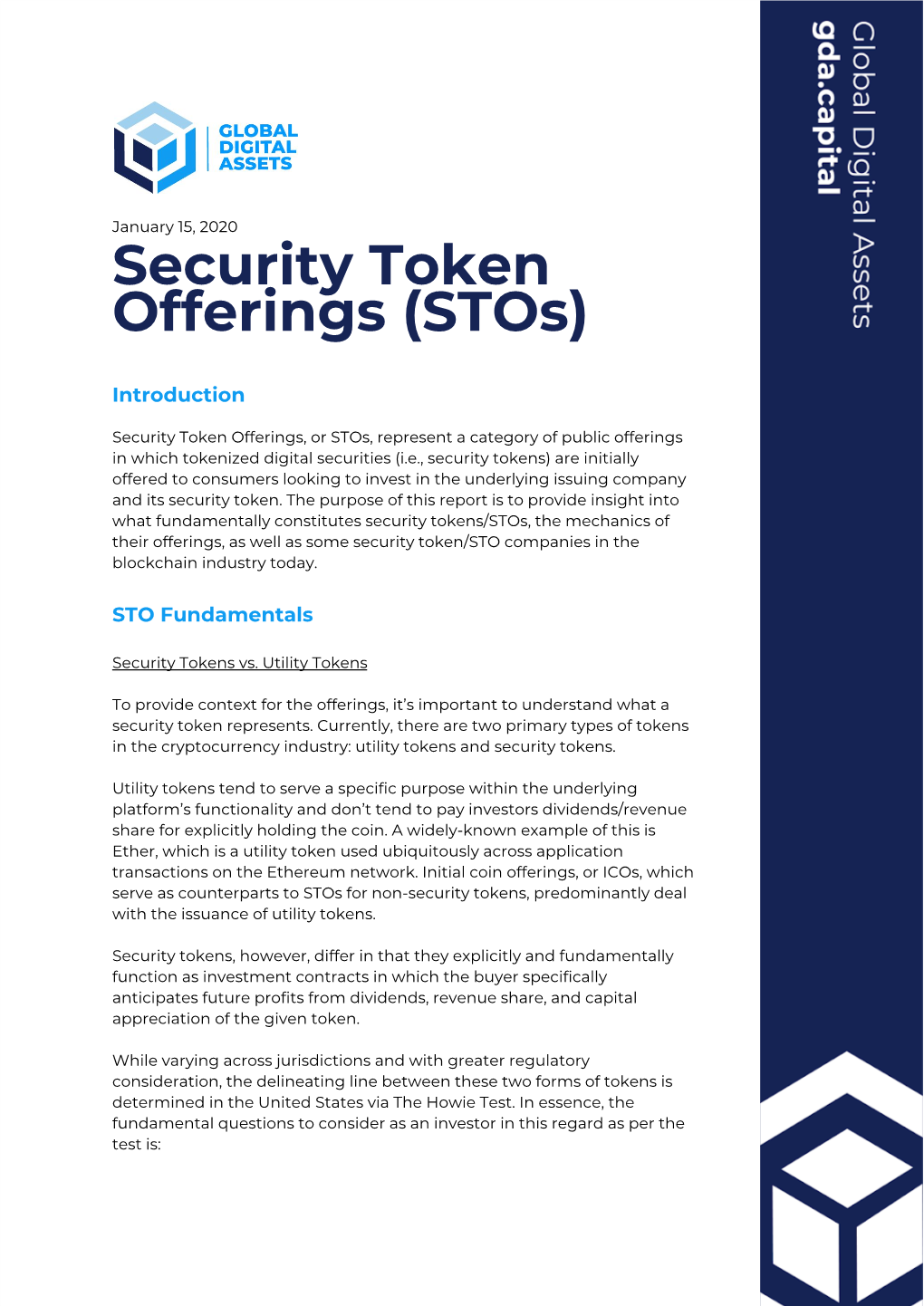 Security Token Offerings (Stos)