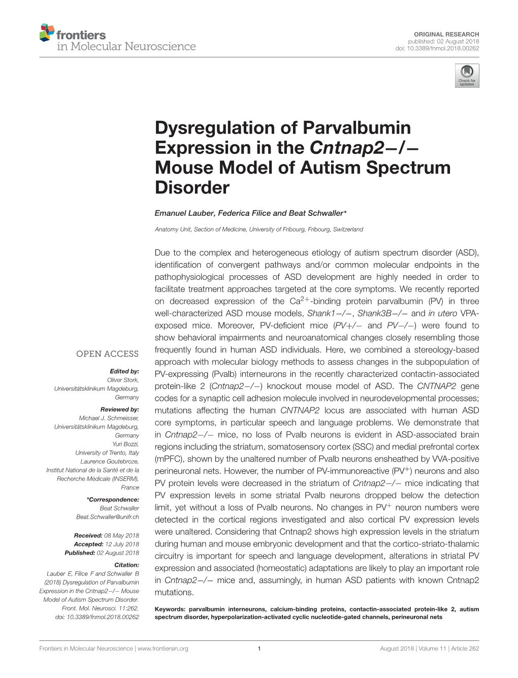 Mouse Model of Autism Spectrum Disorder