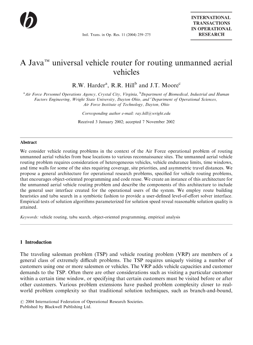 Read This Paper on Vehicle Routing