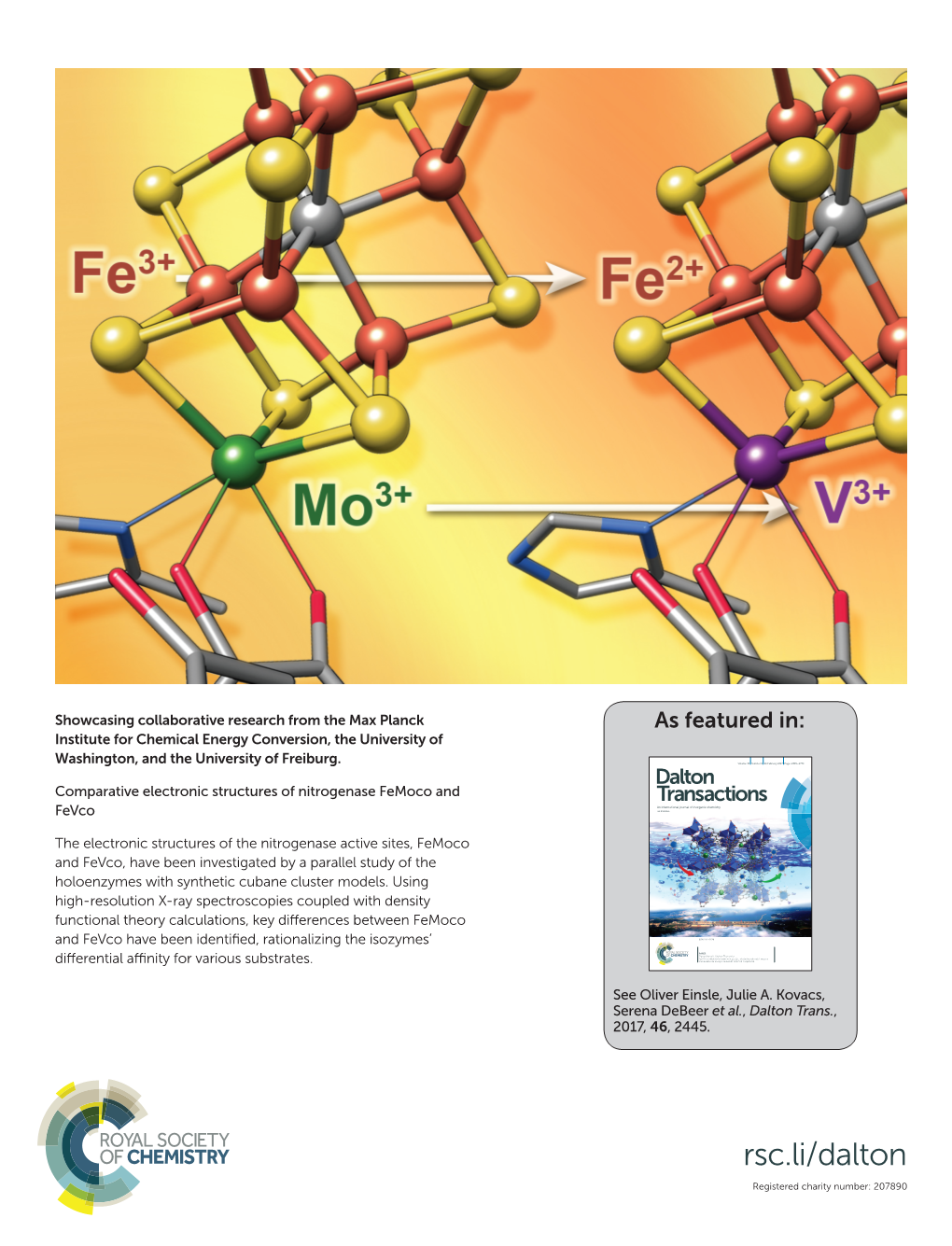 Comparative Electronic Structures of Nitrogenase Femoco and Fevco† Cite This: Dalton Trans., 2017, 46, 2445 Julian A