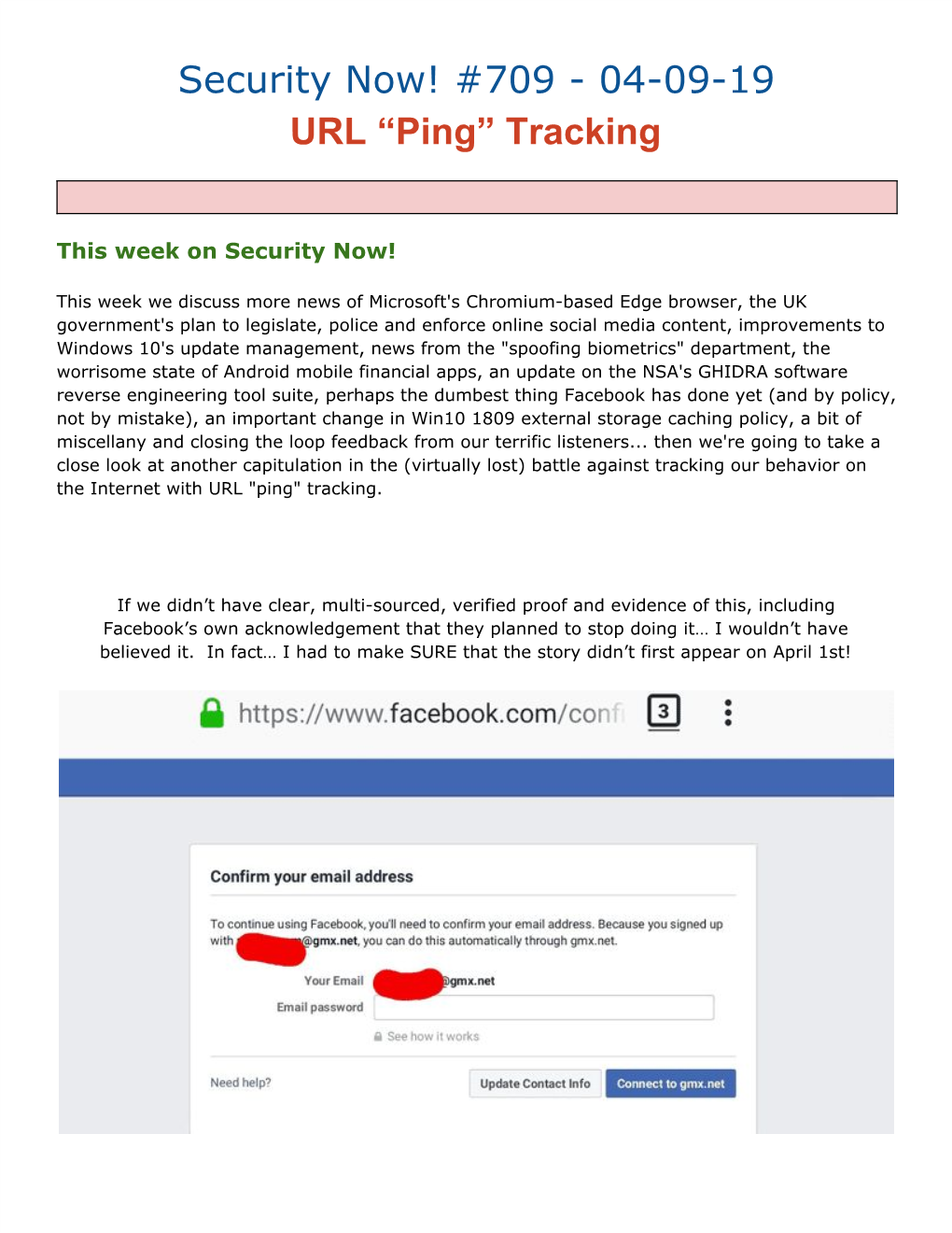 Security Now! #709 - 04-09-19 URL “Ping” Tracking