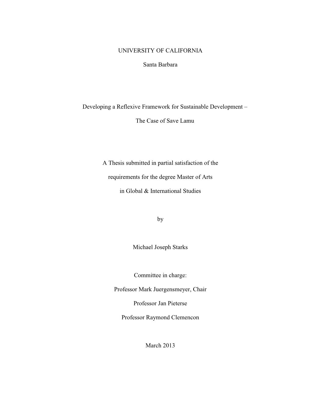 UC Santa Barbara Dissertation Template