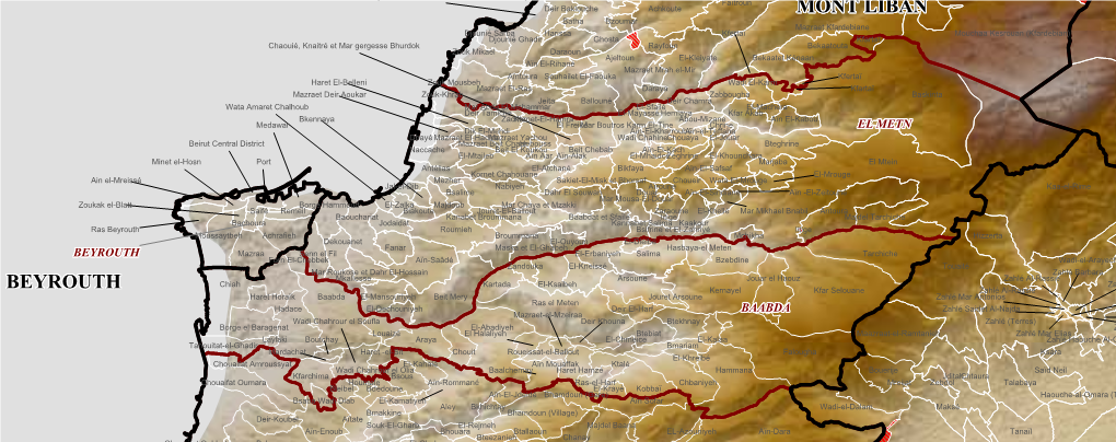 Lebanon Administrative Boundaries