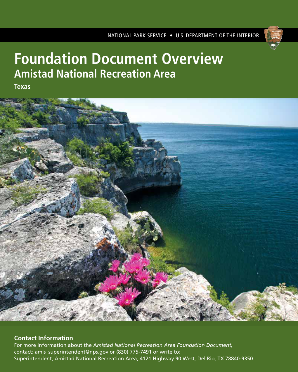 Foundation Document Overview, Amistad National Recreation Area, Texas