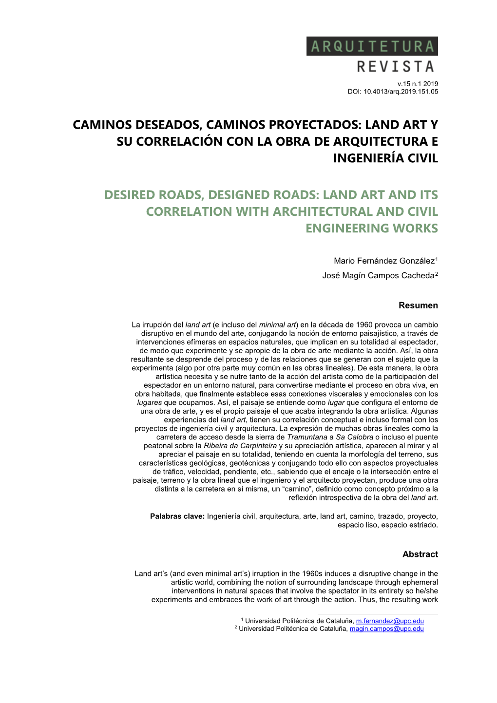 Land Art Y Su Correlación Con La Obra De Arquitectura E Ingeniería Civil