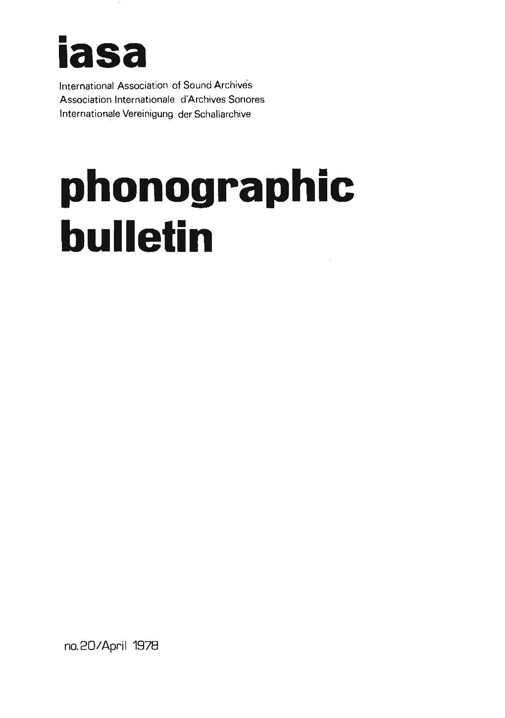 Lasa Phonographic Bulletin