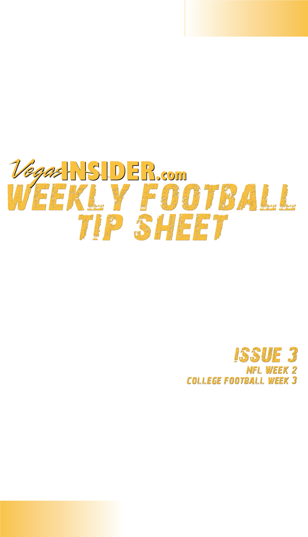 Weekly Football Tip Sheet