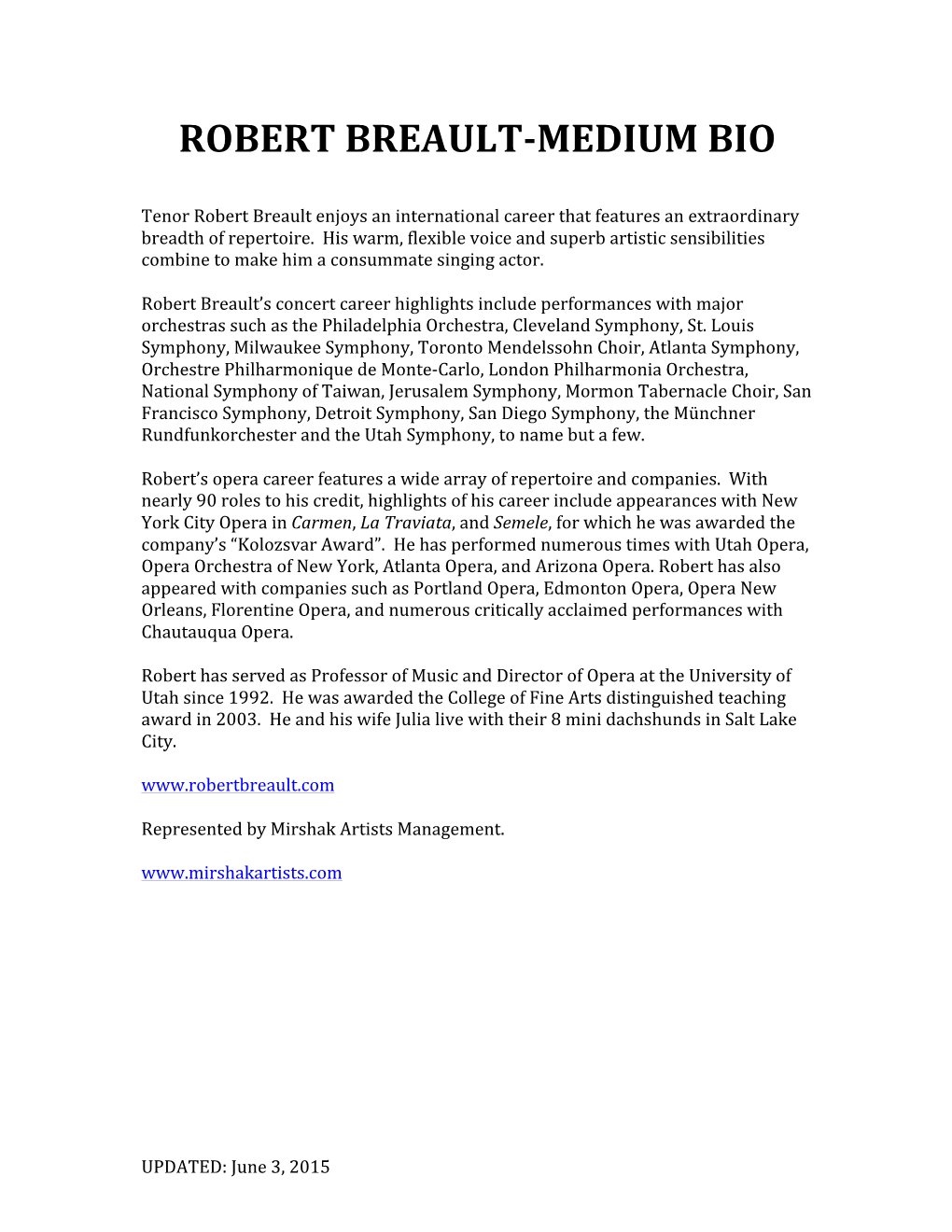 Robert Breault-Medium Bio