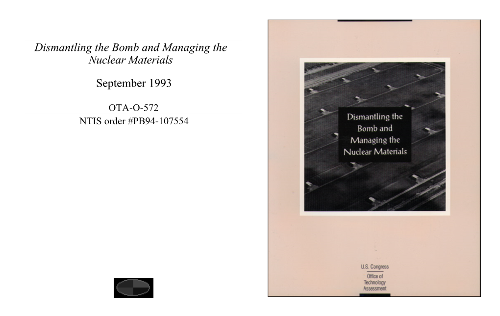 Dismantling the Bomb and Managing the Nuclear Materials