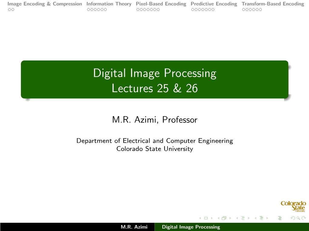 Digital Image Processing Lectures 25 & 26