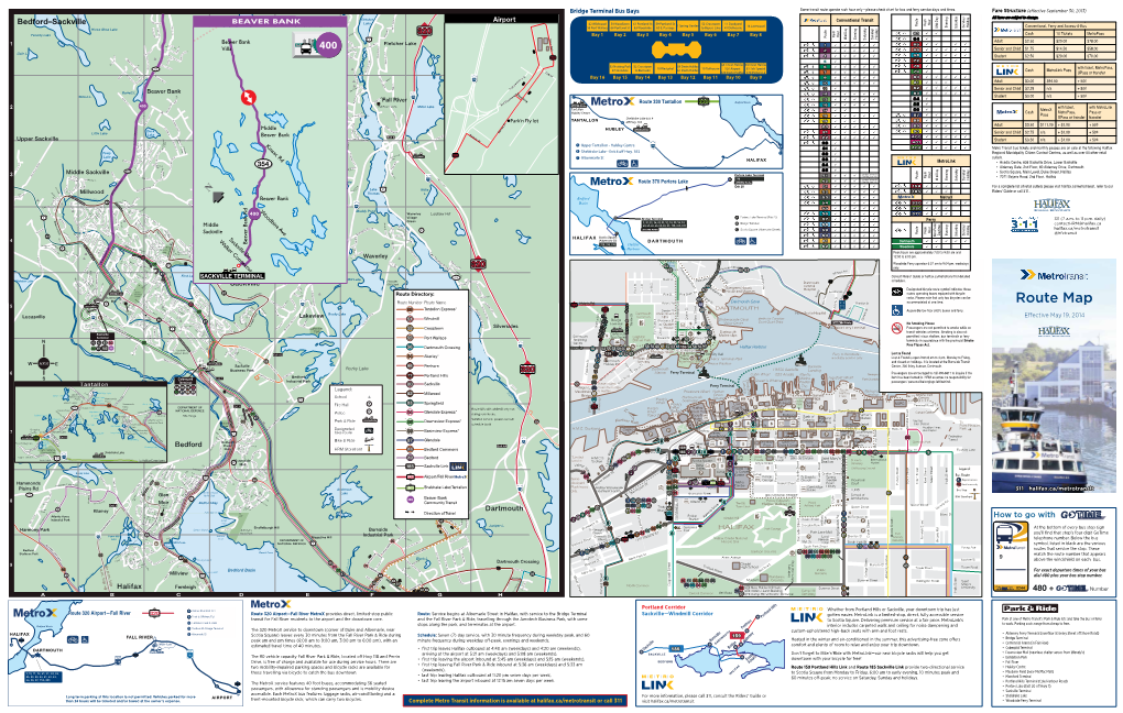 Route Operate Rush Hour Only—Please Check Chart for Bus and Ferry Service Days and Times