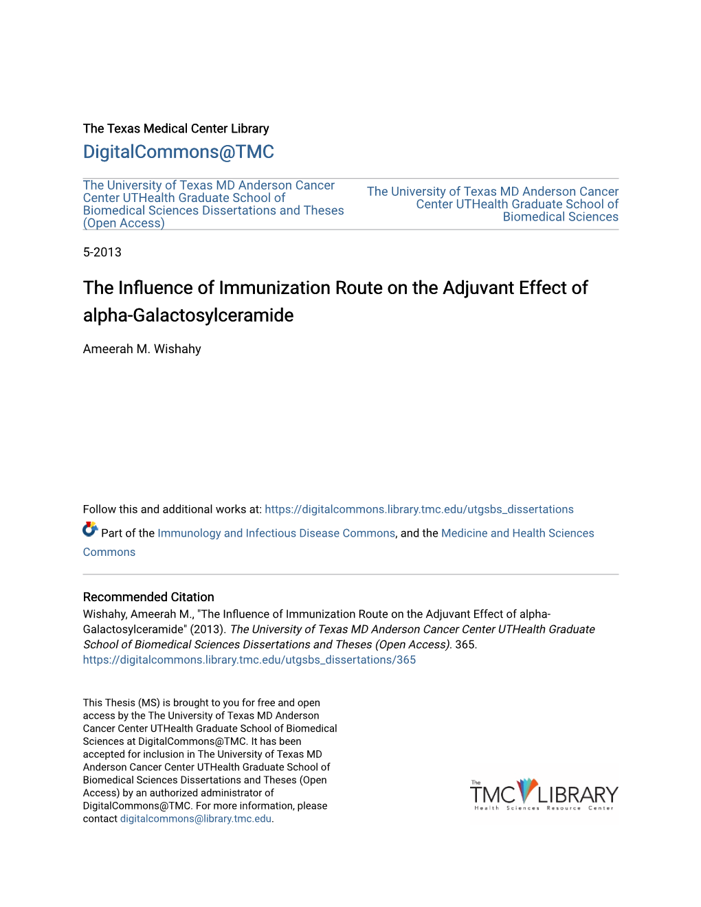 The Influence of Immunization Route on the Adjuvant Effect of Alpha-Galactosylceramide