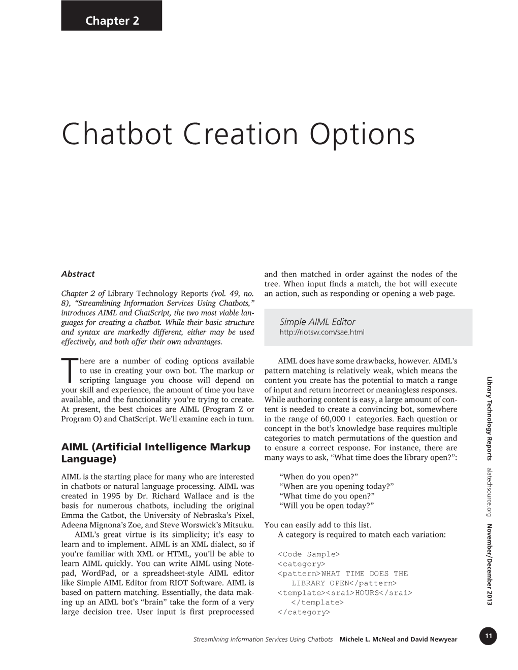 Chatbot Creation Options