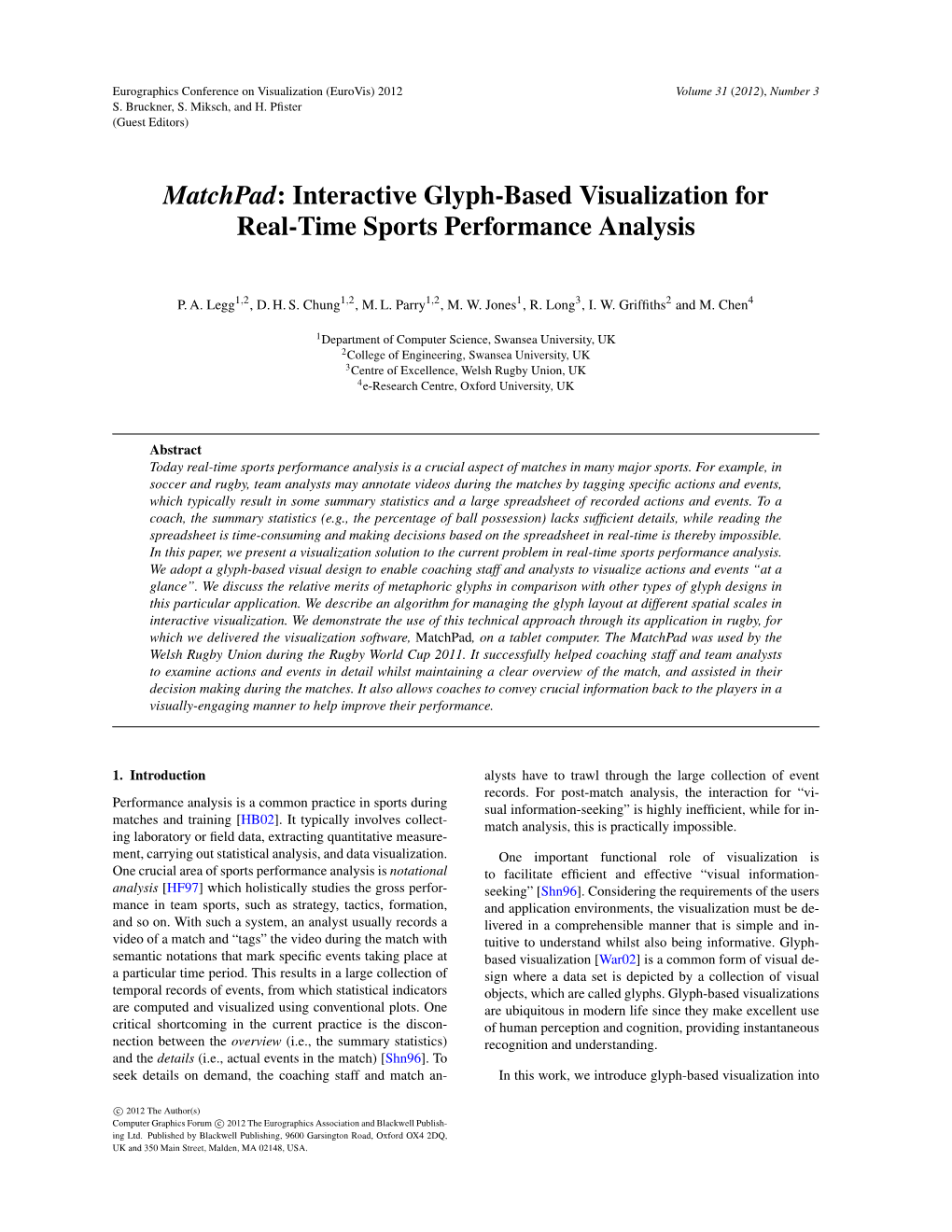 Matchpad: Interactive Glyph-Based Visualization for Real-Time Sports Performance Analysis