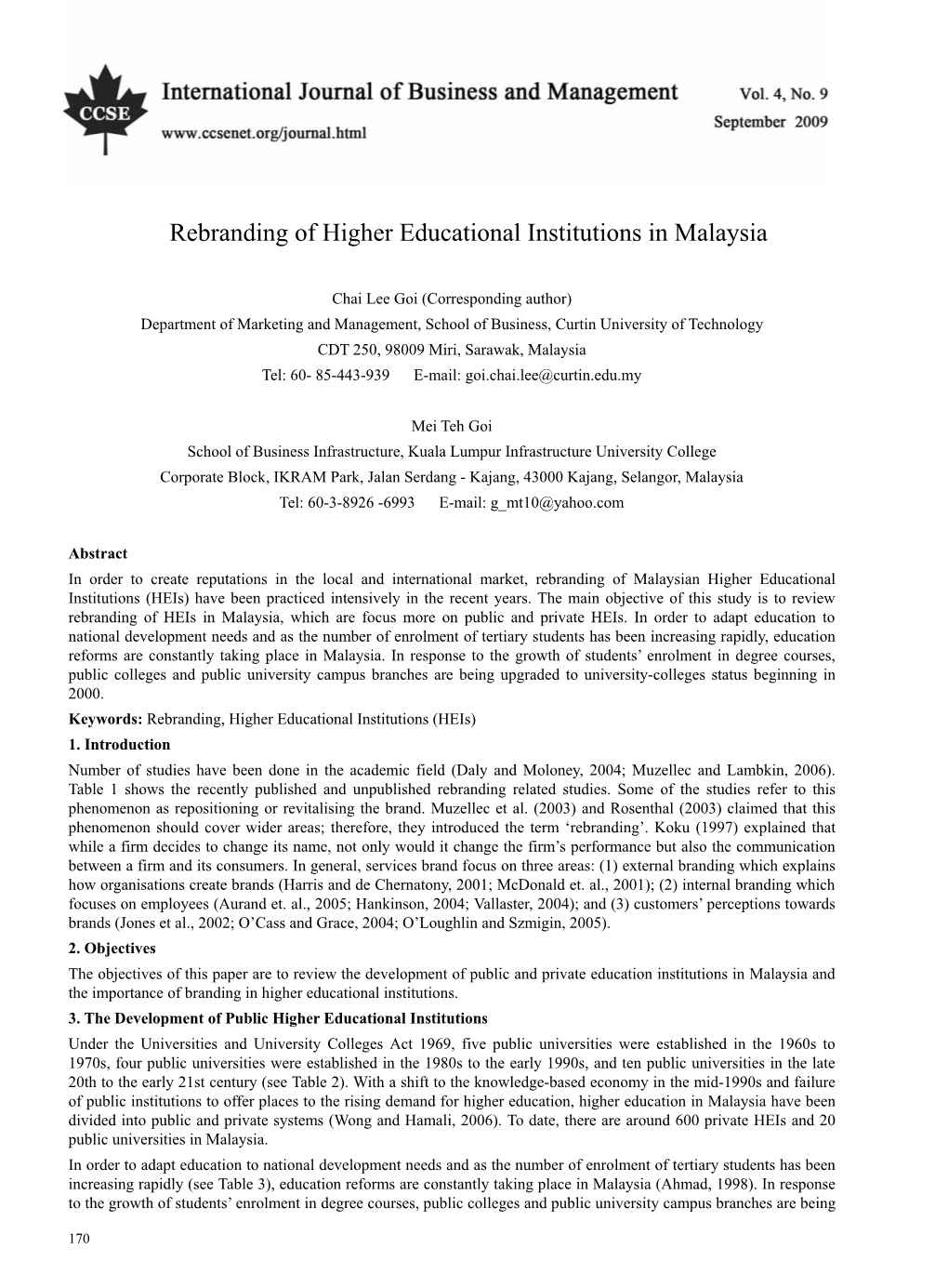 Rebranding of Higher Educational Institutions in Malaysia