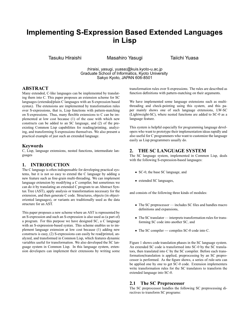 Implementing S-Expression Based Extended Languages in Lisp