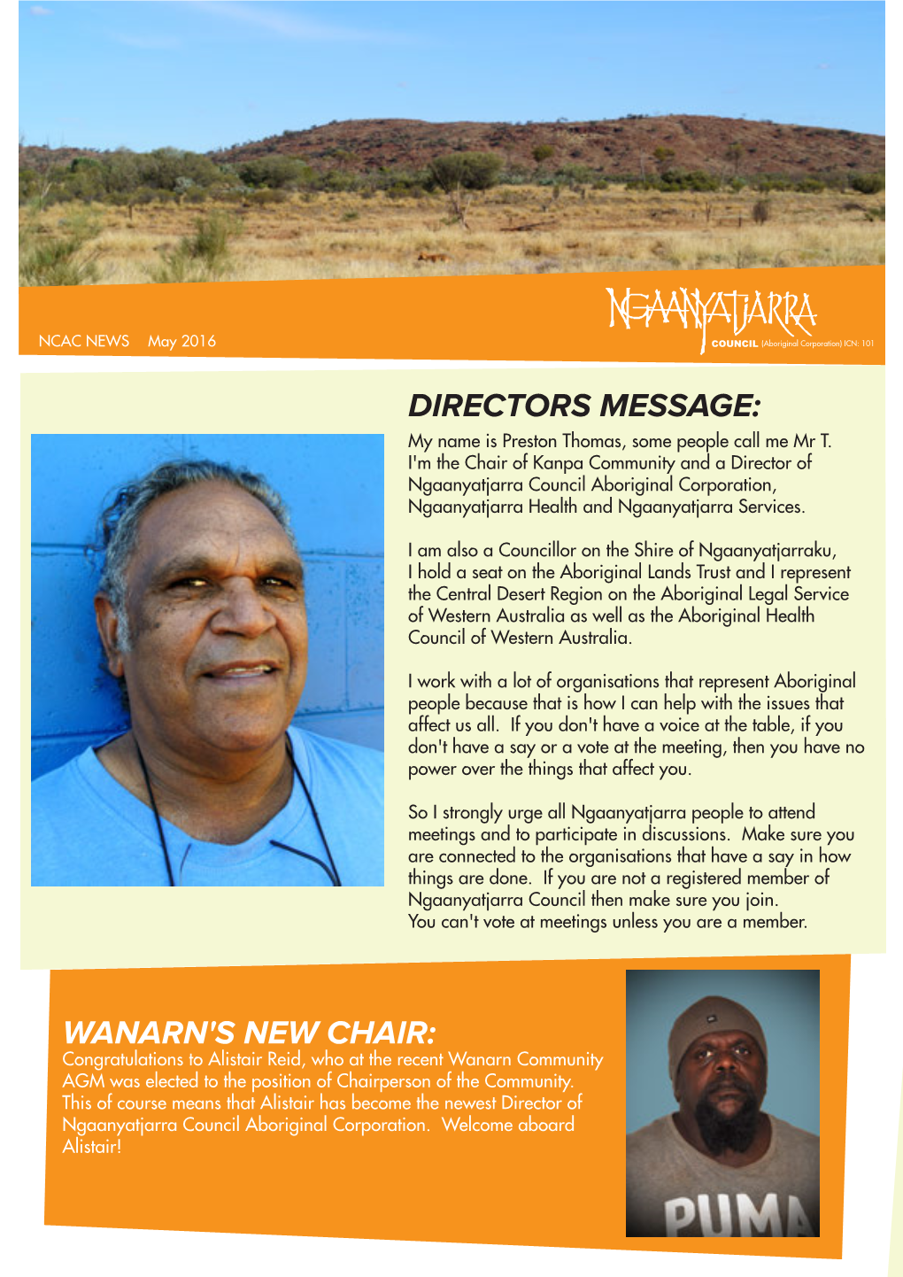 NCAC NEWS May 2016 COUNCIL (Aboriginal Corporation) ICN: 101