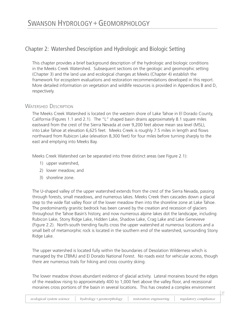 Swanson Hydrology+ Geomorphology