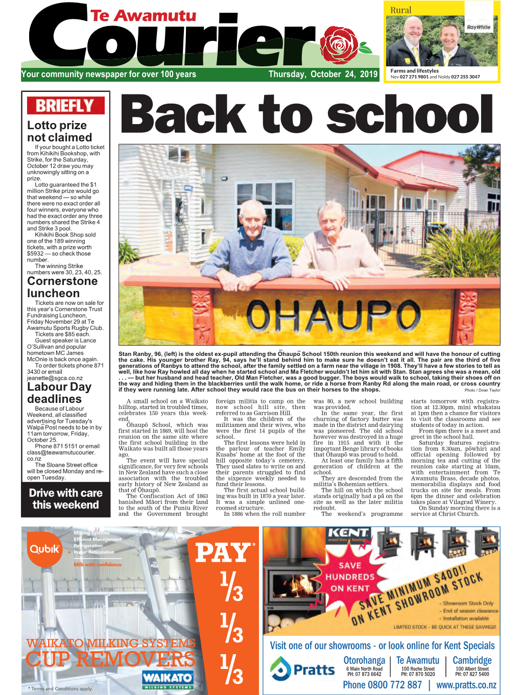 Te Awamutu Courier Thursday, October 24, 2019